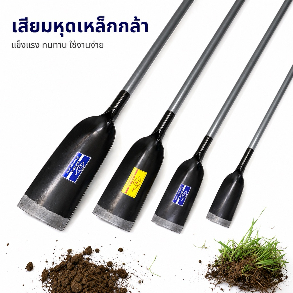 เสียมขุดพร้อมด้าม สำหรับใช้งานในสวนและไร่พร้อมด้าม