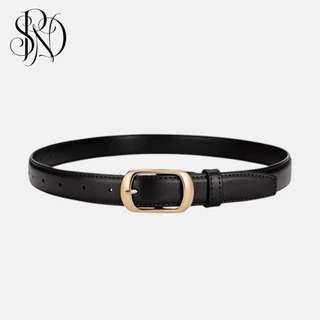 SPND【พร้อมส่ง】เข็มขัดหนังเรียบหรู หัวทองคลาสสิก ใช้ได้ทั้งผู้ชายผู้หญิง มี2สี#HX-108
