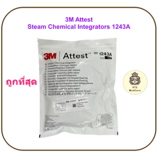 (exp 03-2029) 3M Attest Steam Chemical Integrators 1243A (1 ห่อ=500แผ่น) แผ่นตรวจสอบการปราศจากเชื้อ