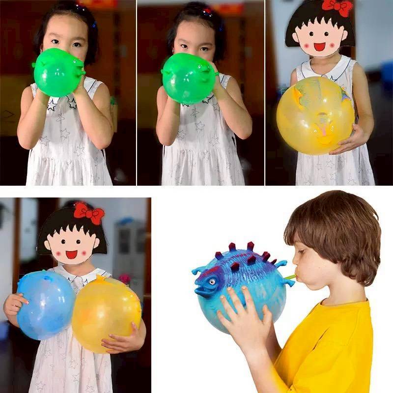 พร้อมส่ง! ลูกโป่งไดโนเสาร์ ไดโนเสาร์เป่าได้ บีบเล่นได้ ของเล่นเด็ก Dinosaur Balloon