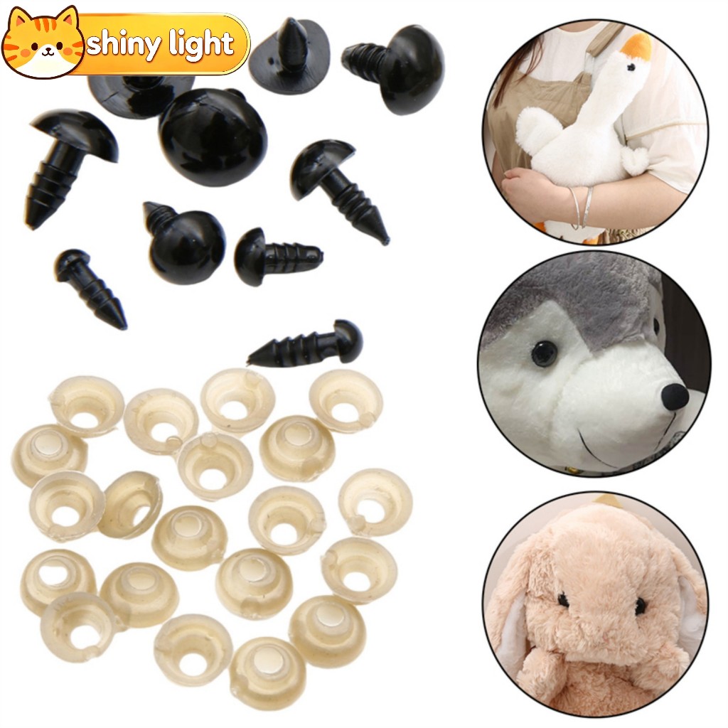 ตาพลาสติกตกแต่งสีดำ 5-14 มม. อุปกรณ์ DIY ทำตุ๊กตาสัตว์ ตุ๊กตาหมี งานแฮนด์เมด