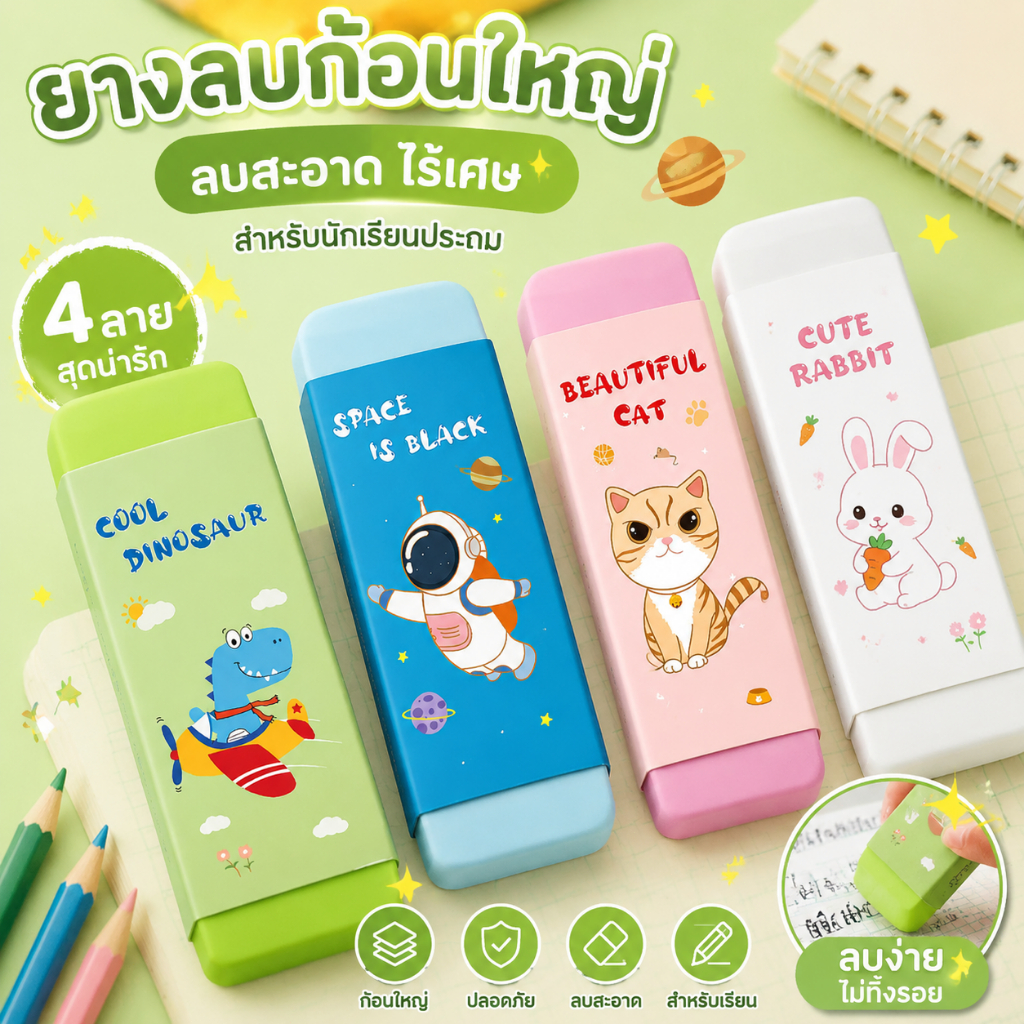 ยางลบขนาดใหญ่ ไม่มีรอย ขนาดใหญ่พิเศษ ยางลบยักษ์ คุณภาพสูง การเรียนรู้ นักเรียน ของขวัญ ยางลบดินสอ นักเรียน