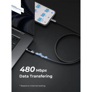 AUKEY CB-DCC246 สายชาร์จเร็ว Circlet Blink 240W EMO USB-C Cable 2m. พร้อมหน้าจอ LED