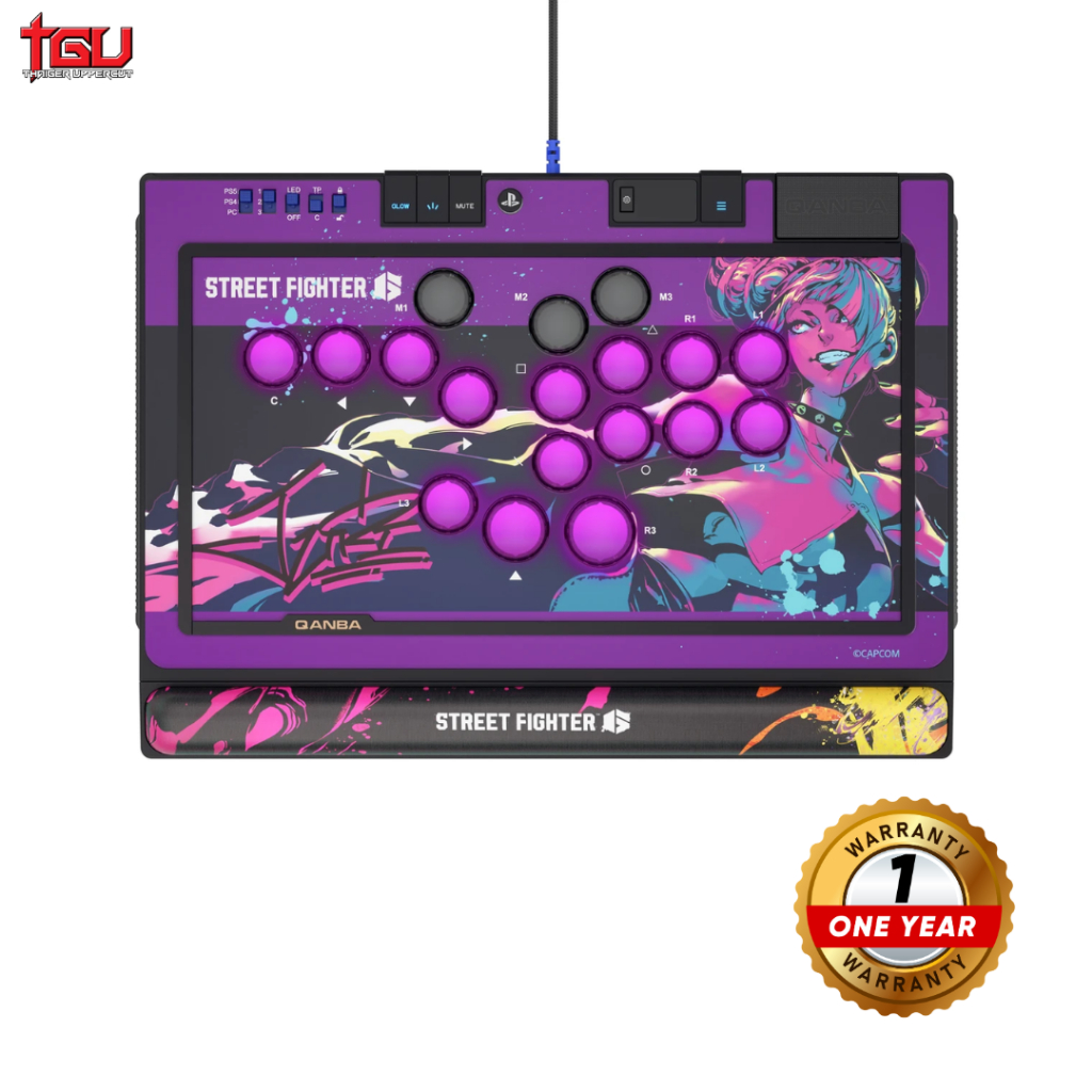 Qanba รุ่น Sapphire Street Fighter Juri Edition - Arcade Controller (Leverless) ใช้กับ PC/PS5/PS4 พร