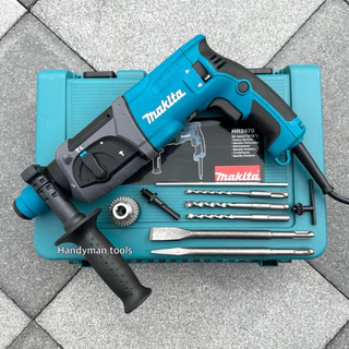 Makita สว่าน สว่านโรตารี่ 2-24 รุ่น HR2470F กำลัง 1500W รุ่น 3 ระบบ มีหัวเปลี่ยนจับดอก ดอกสกัด 2 ดอก สว่าน 3 ดอก