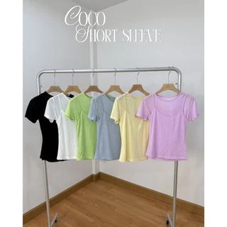 UIUI | แขนสั้น COCO SHORTSLEEVE SET เสื้อแขนสั้น + เสื้อสายเดี่ยว ผ้าซีทรู