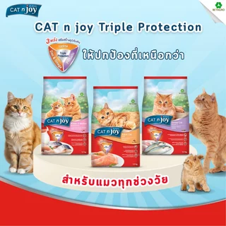 CAT n joy อาหารแมวโต เม็ดเล็ก กรอบ สำหรับแมวอายุ 1 ปี ขึ้นไป รสแซลมอน ขนาด 14 กก.