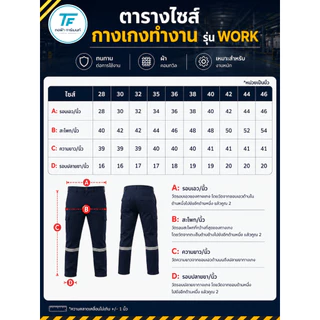 [พร้อมส่ง] กางเกงทำงาน รุ่น Work ผ้าคอมทวิล 4 กระเป๋า ทรงกระบอก กางเกงช่าง งานโรงงาน ใส่สบาย