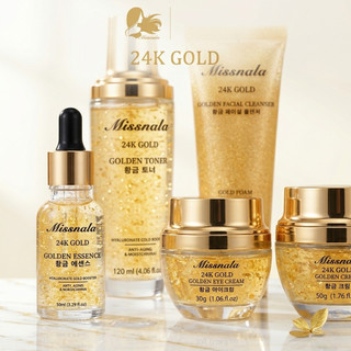 Missnala มิสนาลา 24K Gold Serum เติมความชุ่มชื้น ผิวโกลว์ใส ลดริ้วรอย ดูอิ่มน้ำกระชับผิว เซต 5 ชิ้น