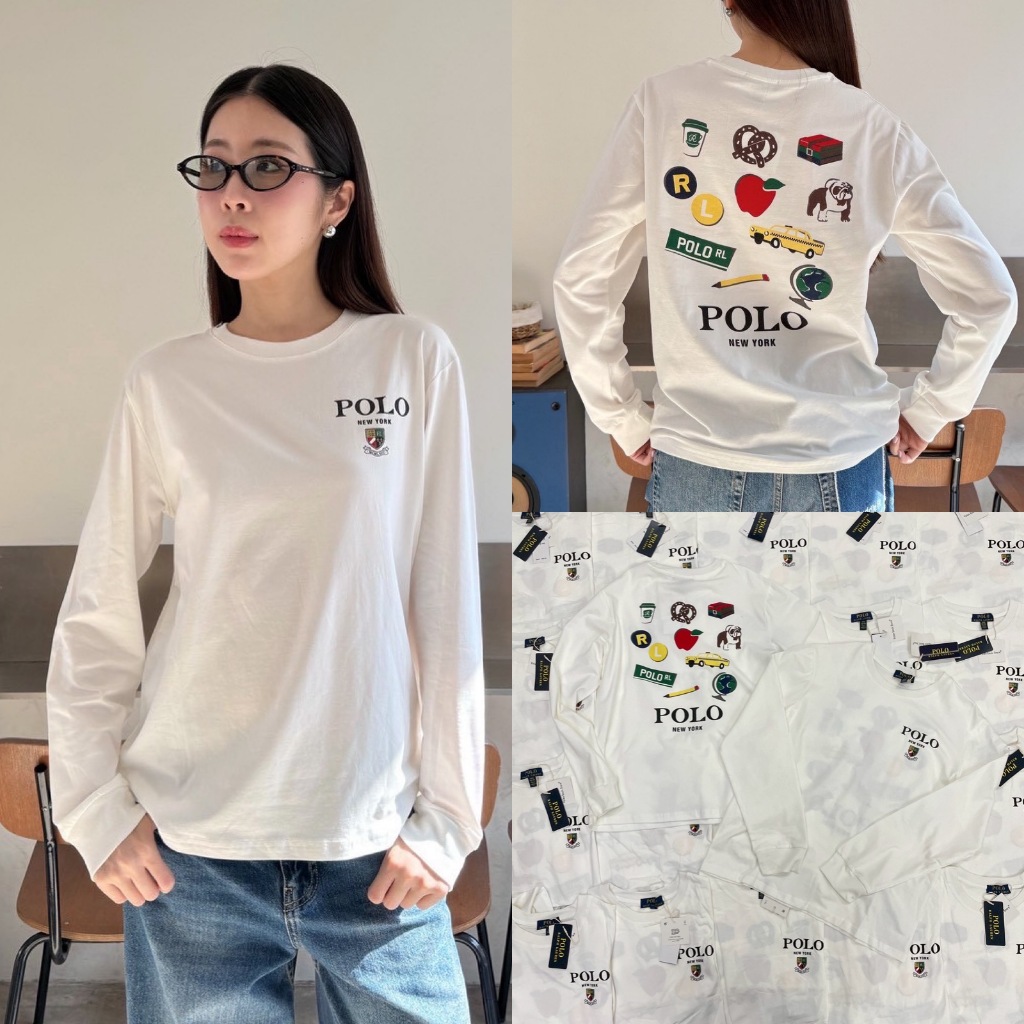 🍊 VL 5279 เสื้อแขนยาว คอกลม สกรีนหน้าหลัง ผ้าดีค่า