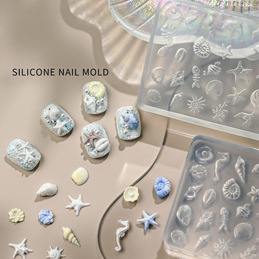 จัดส่งทันที ♡ DIY Silicone mold แม่พิมพ์ซิริโคน 3D ปั้นนูน บล็อคปั้นอะไหล่ติดเล็บ