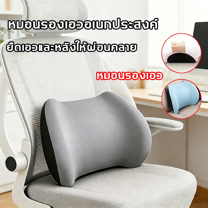 Workscapeเบาะรองหลังเพื่อสุขภาพ ทรงปีกนก แก้ปวดหลัง รองรับหลังส่วนล่างได้ดี