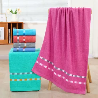 YJM-01【350กรัม】 ขนาด 140x70 ซม. ผ้าเช็ดตัว ผ้าขนหนูคอตตอน Cotton100% ผืนใหญ่ ห่อตัวได้ สีน่ารัก
