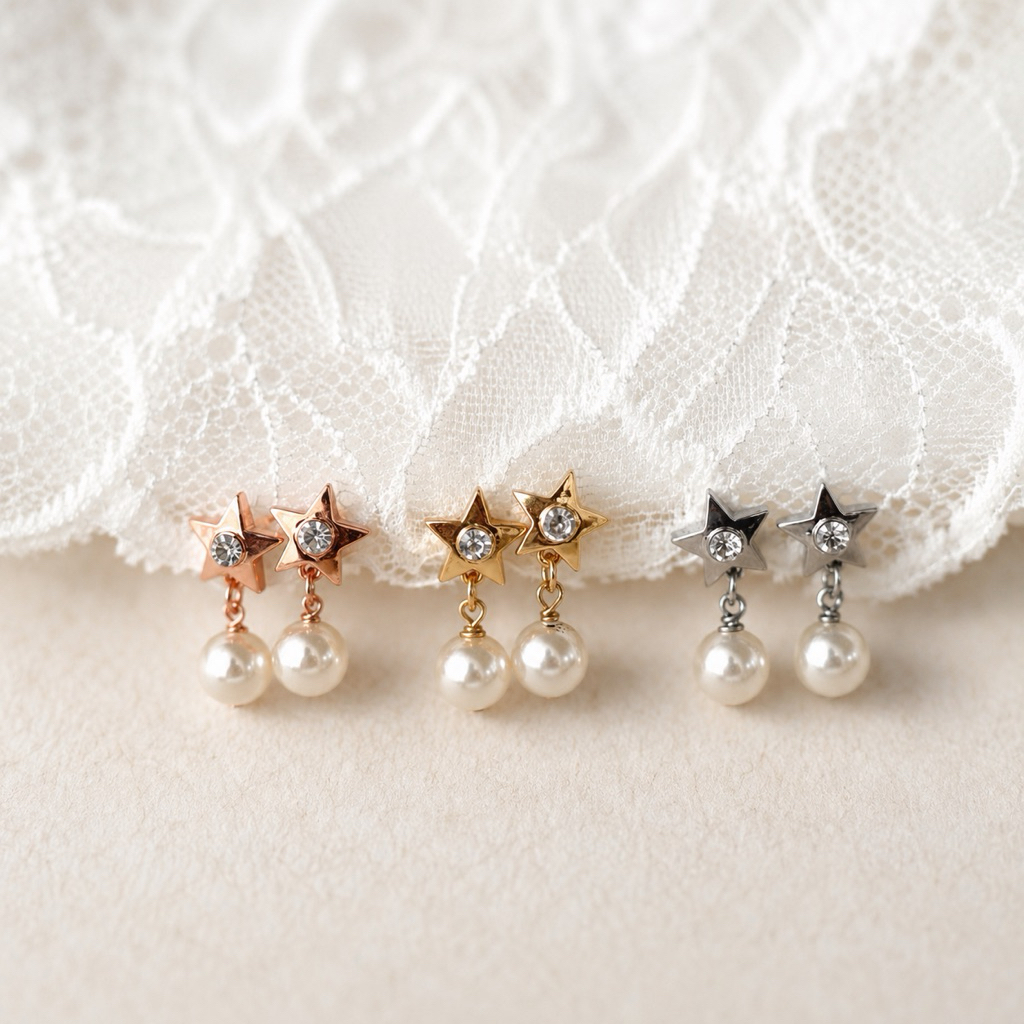Socrush.bkk | VELVET STAR earrings | SE-107 | ต่างหู ดาว มุก