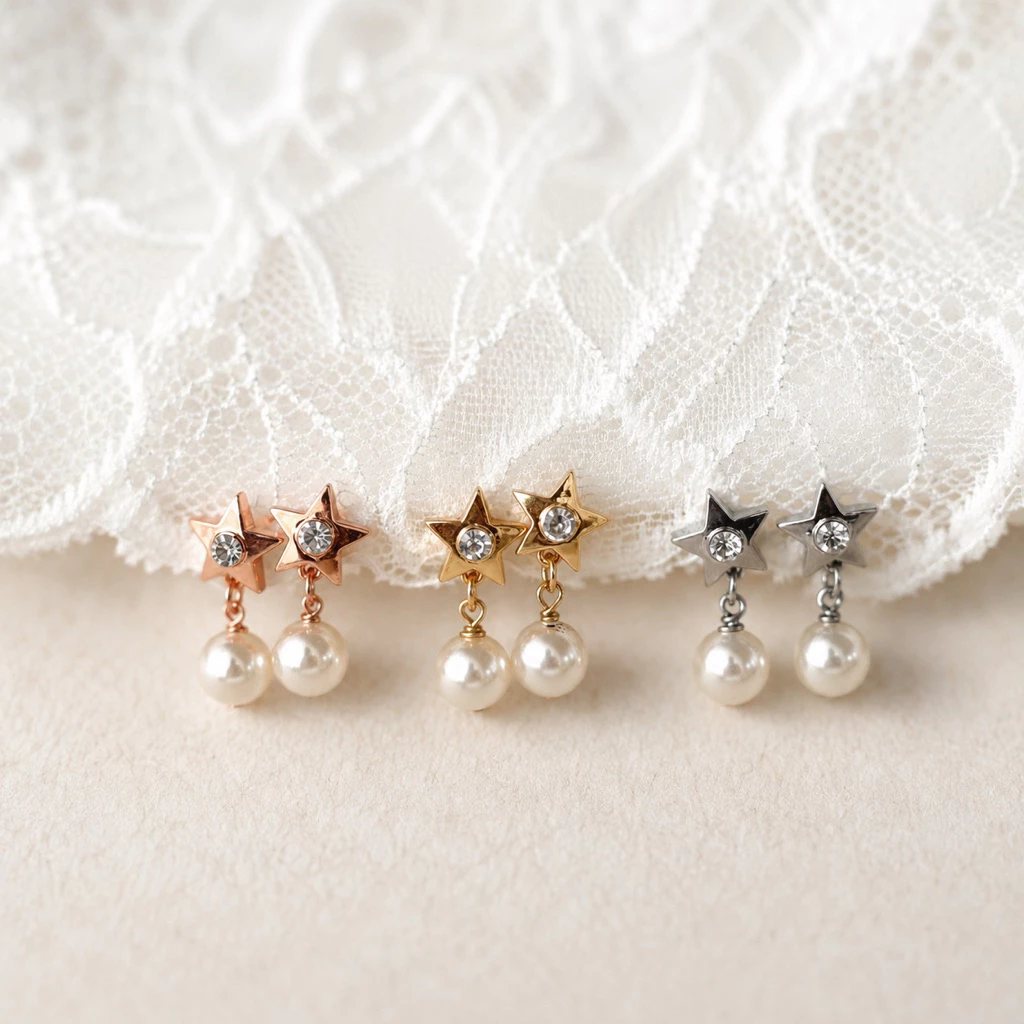 Socrush.bkk | VELVET STAR earrings | SE-107 | ต่างหู ดาว มุก