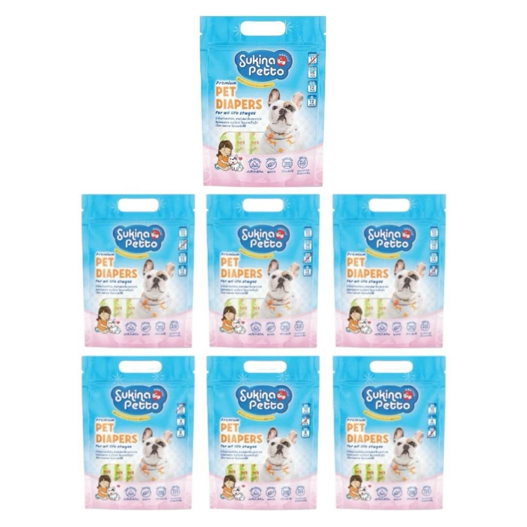 Sukina Petto Diaper ผ้าอ้อมสัตว์เลี้ยง ขนาด size XSSS , SSS , SS , S , M , L และ XL