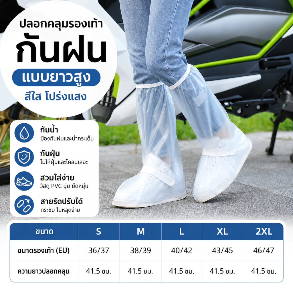 รองเท้ากันน้ำ กันฝน ยางกันลื่น ใส่เดินสบาย 2026 thumbnail 3