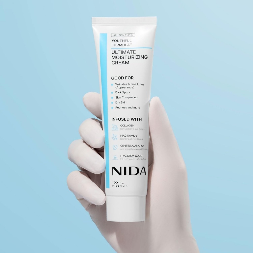 NIDA ครีมบำรุงผิวลดริ้วรอย | Centella ไนอาซินาไมด์ กรดไฮยาลูโรนิก คอลลาเจน | ลดเลือนริ้วรอย จุดด่างด