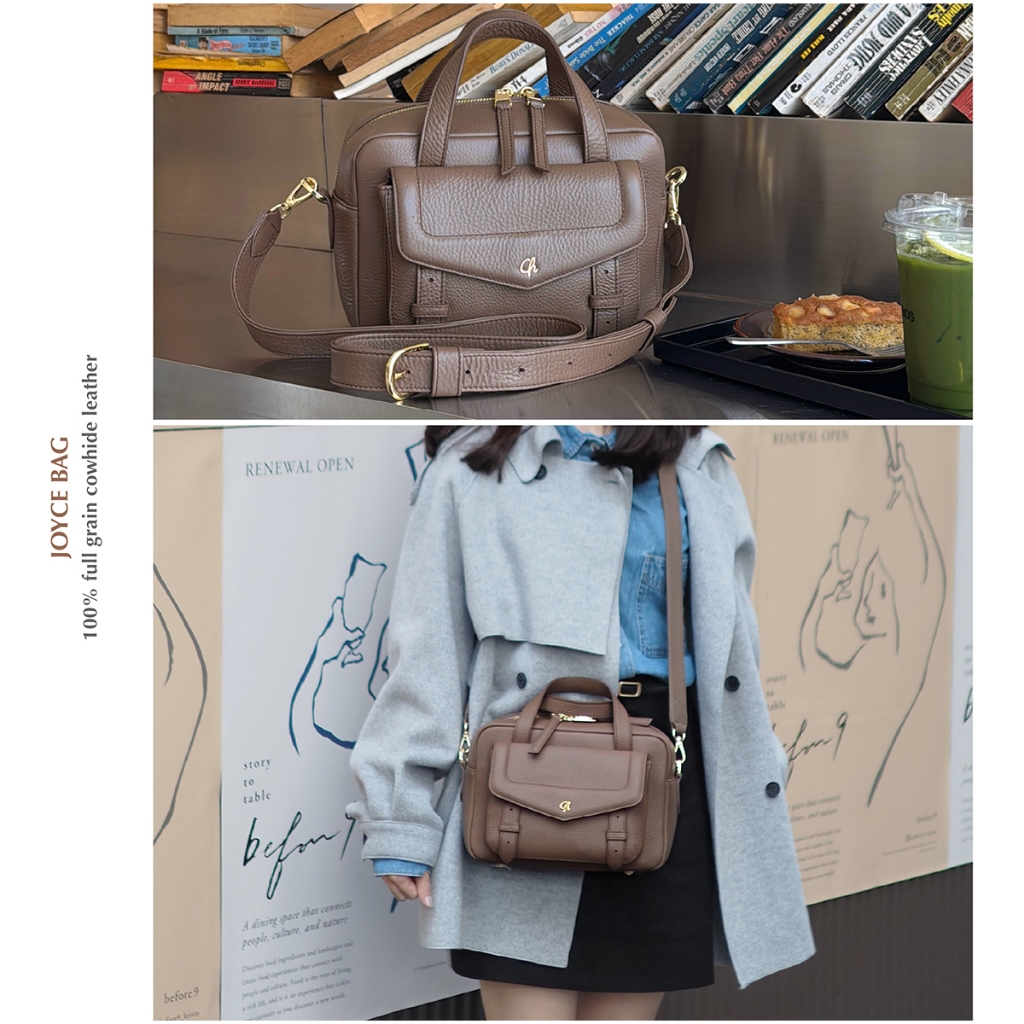 ใบสะพายลุคเท่ รุ่น JOYCE ช่องเยอะทั้งภายในและนอก หนังวัวแท้ดูแลง่าย Charin bag