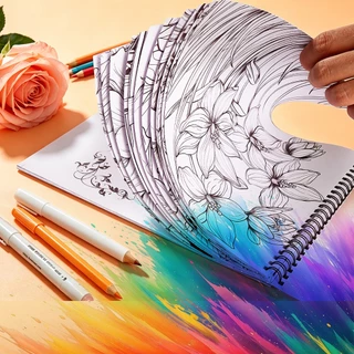 สมุดระบายสี คลายซิปสมุดวาดรูป สมุดระบายสีเด็ก หนังสือวาดรูป ผู้ใหญ่และวัยรุ่น Doodles Book Sticker Coloring Books