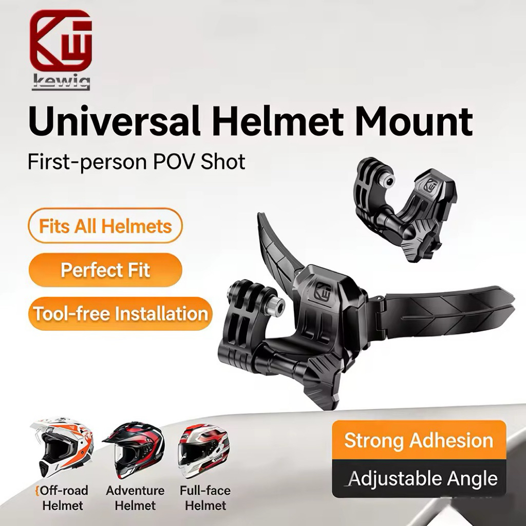 Kewig KWG-X3-GP ที่ยึดกล้องติดคางหมวกกันน็อค แผ่นฐานดัดโค้งได้ ถอดไว Quick Release สำหรับ GoPro / Insta360 / DJI