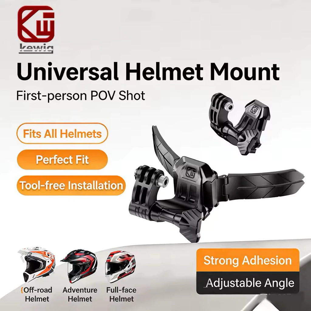 Kewig KWG-X3-GP ที่ยึดกล้องติดคางหมวกกันน็อค แผ่นฐานดัดโค้งได้ ถอดไว Quick Release สำหรับ GoPro / Insta360 / DJI