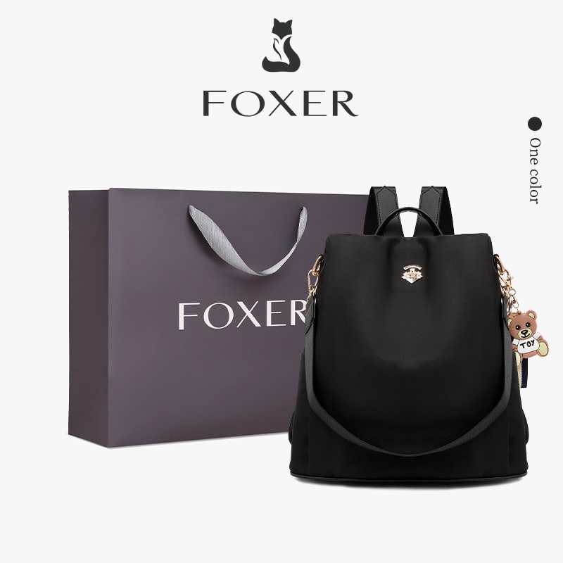 FOXER 12L กระเป๋าสะพายคู่สำหรับผู้หญิง กระเป๋าเป้จากวัสดุกันน้ำ ใช้ได้ทุกโอกาสประจำวัน คุณภาพวัสดุดี