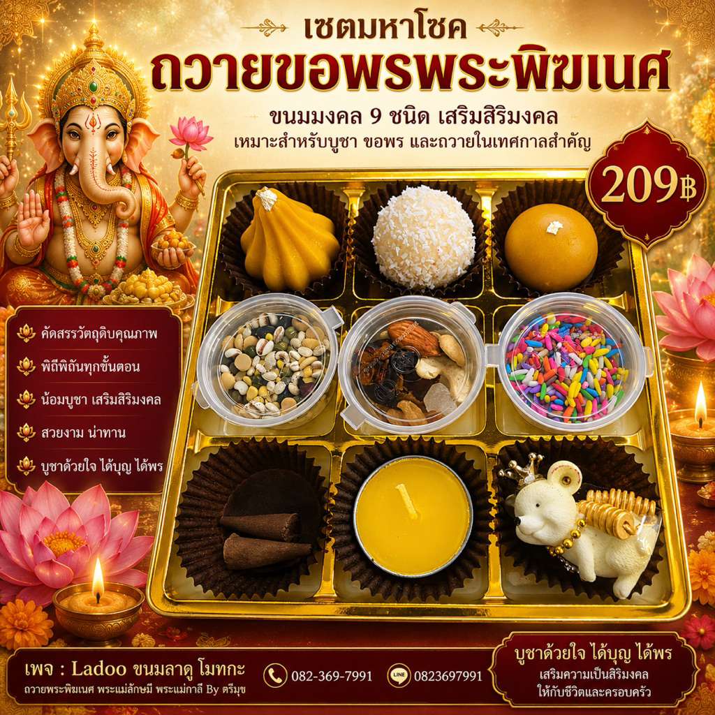 ขนมไหว้พระพิฆเนศ ถวายขอพรสมหวัง