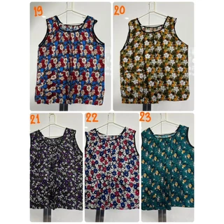 เสื้อคอกระเช้าผ้าสปันลายดอกไม้ อกได้ถึง 48-50 นิ้ว #เสื้อคอกระเช้า#ของขวัญวันแม่#เสื้อผู้ใหญ่