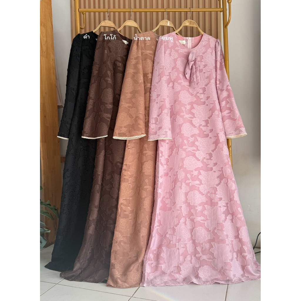 Eliana dress เดรสชีฟองลาย งานซับในทั้งชุด
