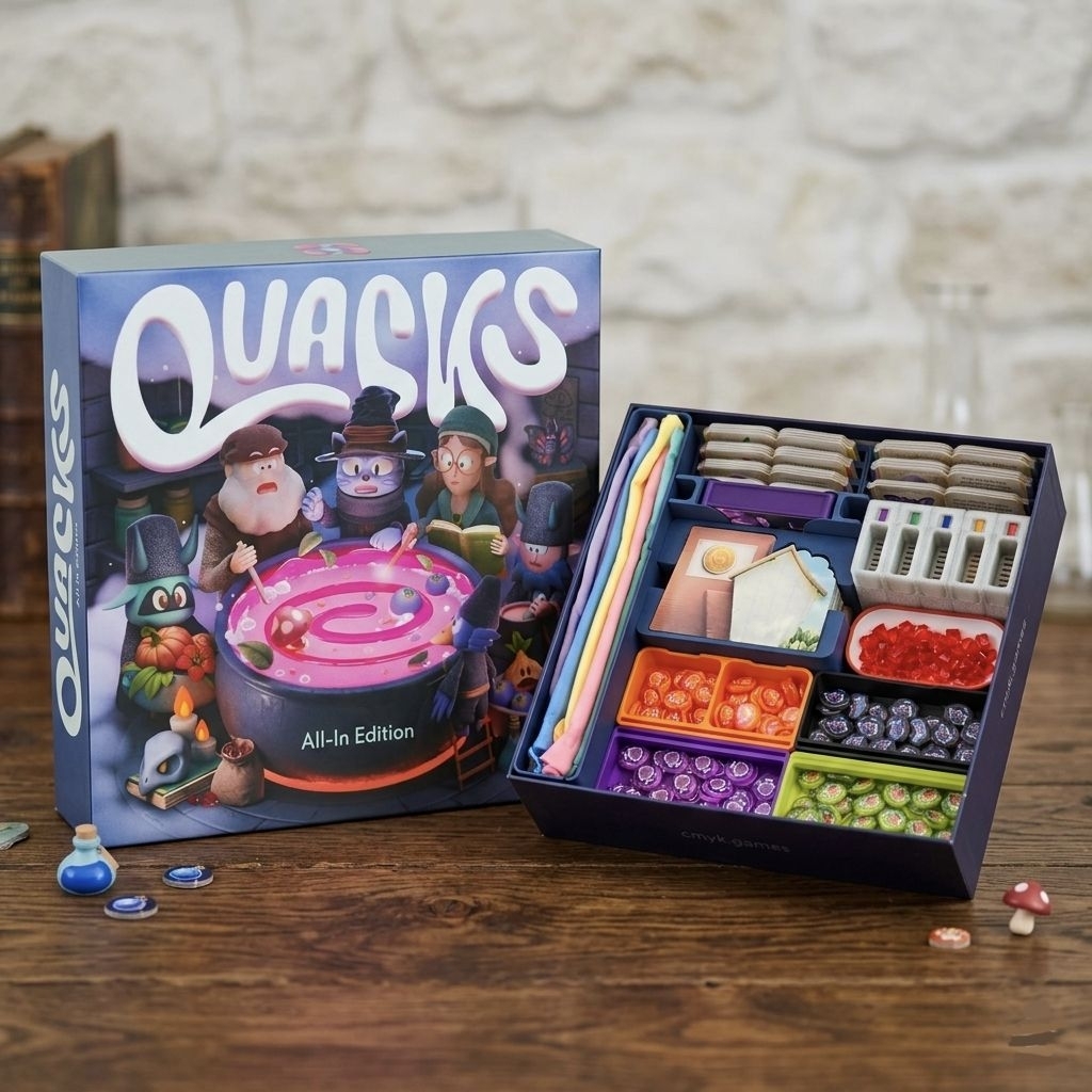 🧪 กล่องจัดระเบียบบอร์ดเกม Quacks of Quedlinburg (All-In Edition) | Insert & Organizer งาน 3D Print (PETG)(ไม่รวมตัวเกม)