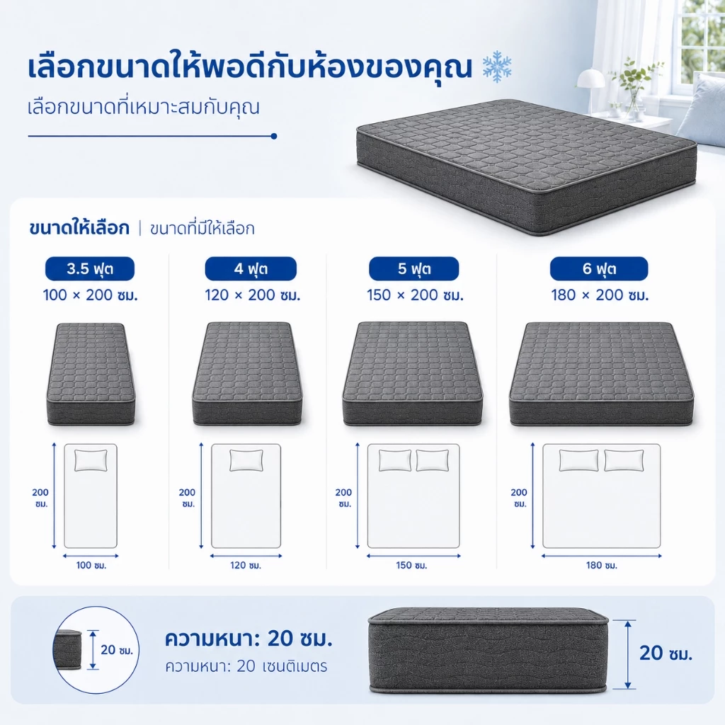 ที่นอนสปริง หนา 8/9 นิ้ว ขนาด 3.5/5/6 ฟุต thumbnail 7