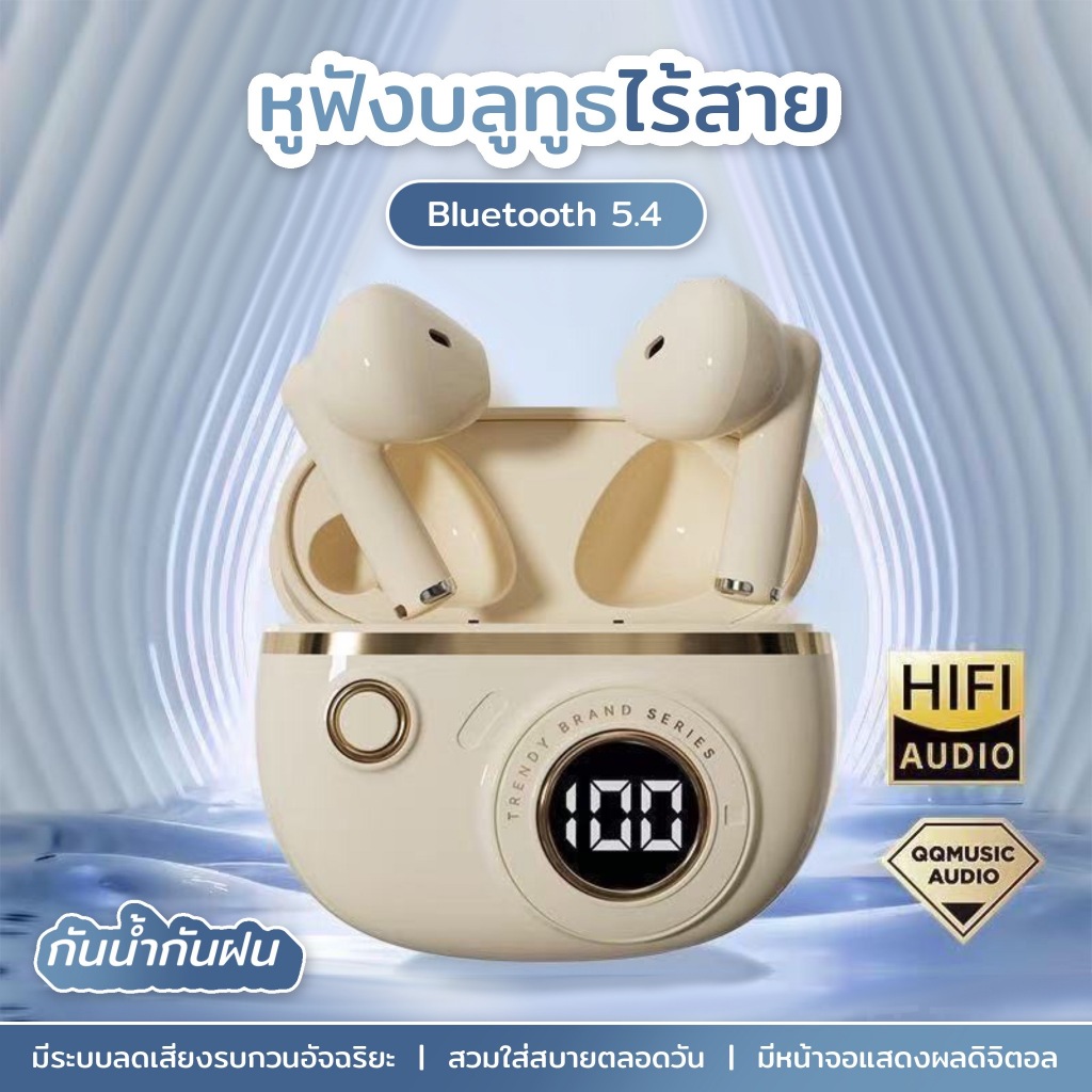 X81หูฟังบลูทูธไร้สาย  บลูทูธ 5.4, กันฝุ่นและน้ำระดับ IPX5, พร้อมจอแสดงLED,, ระบบตัดเสียงรบกวน