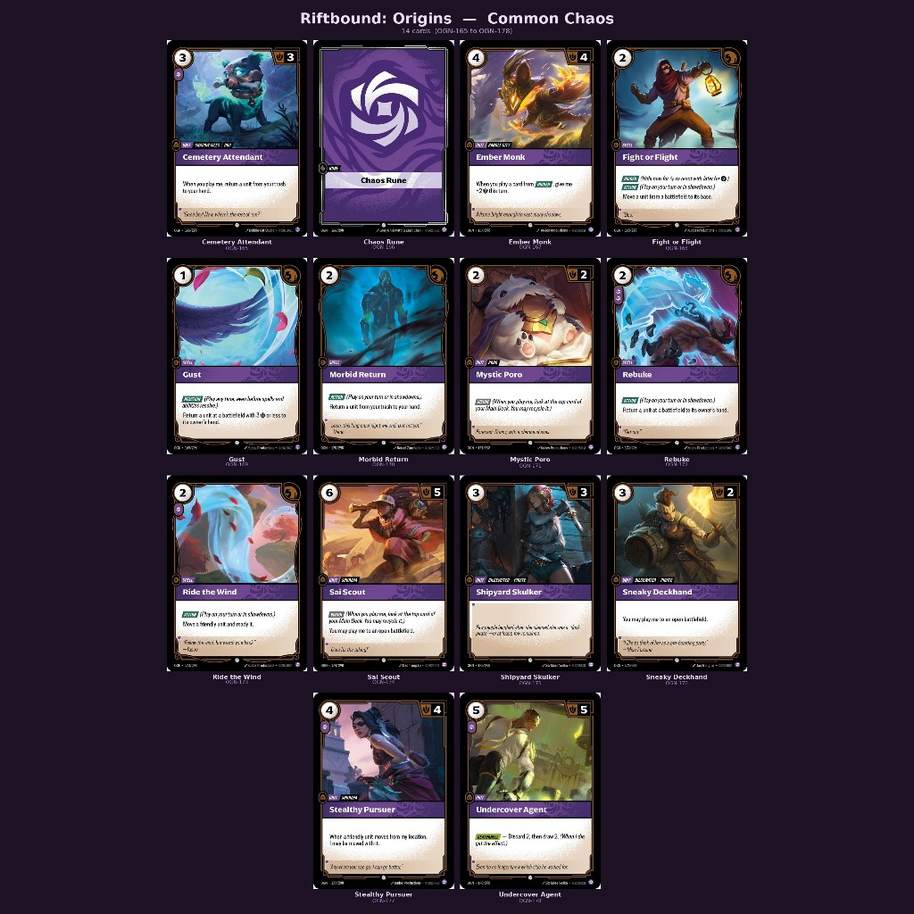 Riftbound : Origins Common single card (Order)