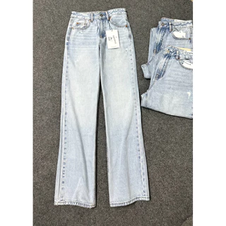 Str Straight Jeans กางเกงยีนส์สีฟอก เอวสูง สีสวย งานสวย