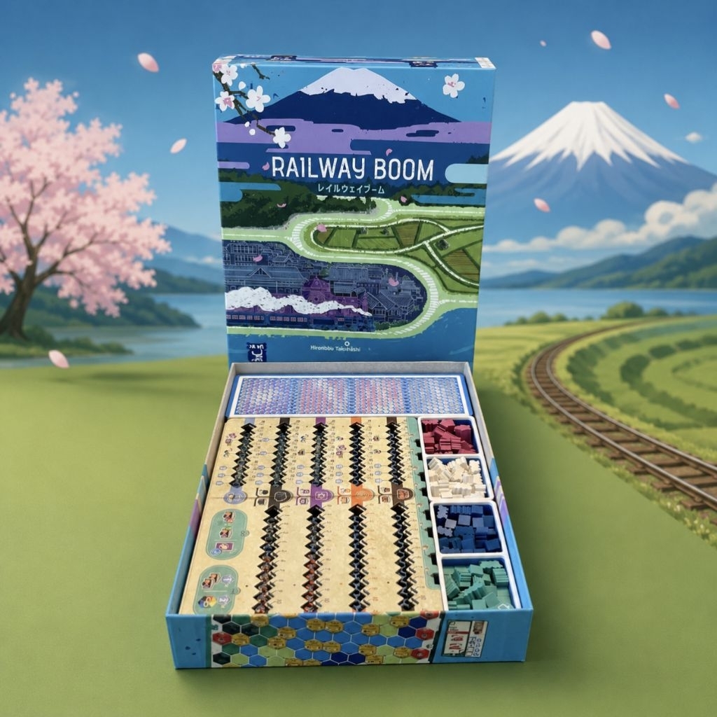 ​🚂 Railway Boom Insert & Organizer | ชุดจัดระเบียบบอร์ดเกม Railway Boom วัสดุ PETG | งาน 3D Print (ไ