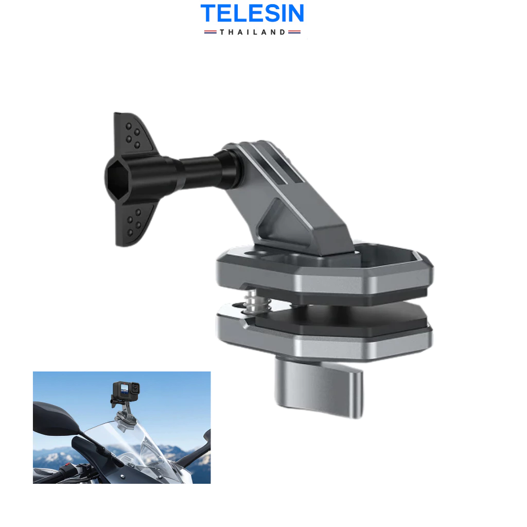 TELESIN ที่ยึดกระจกหน้ารถ Windshield Clamping Brackets for Gopro , Insta360 , DJI