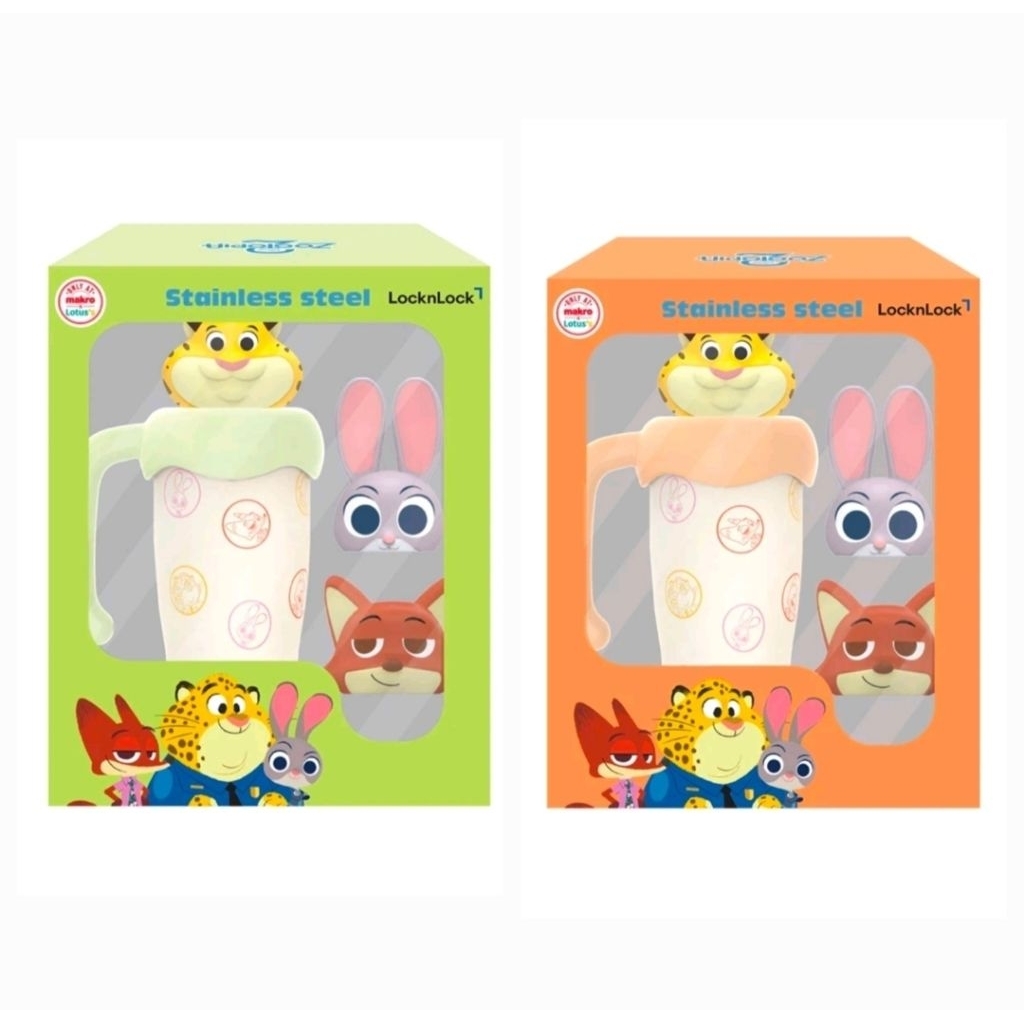LocknLock zootopia แก้วเก็บความเย็นซูโทเปีย เปลี่ยนหัวได้ 800 ml. แท้100%