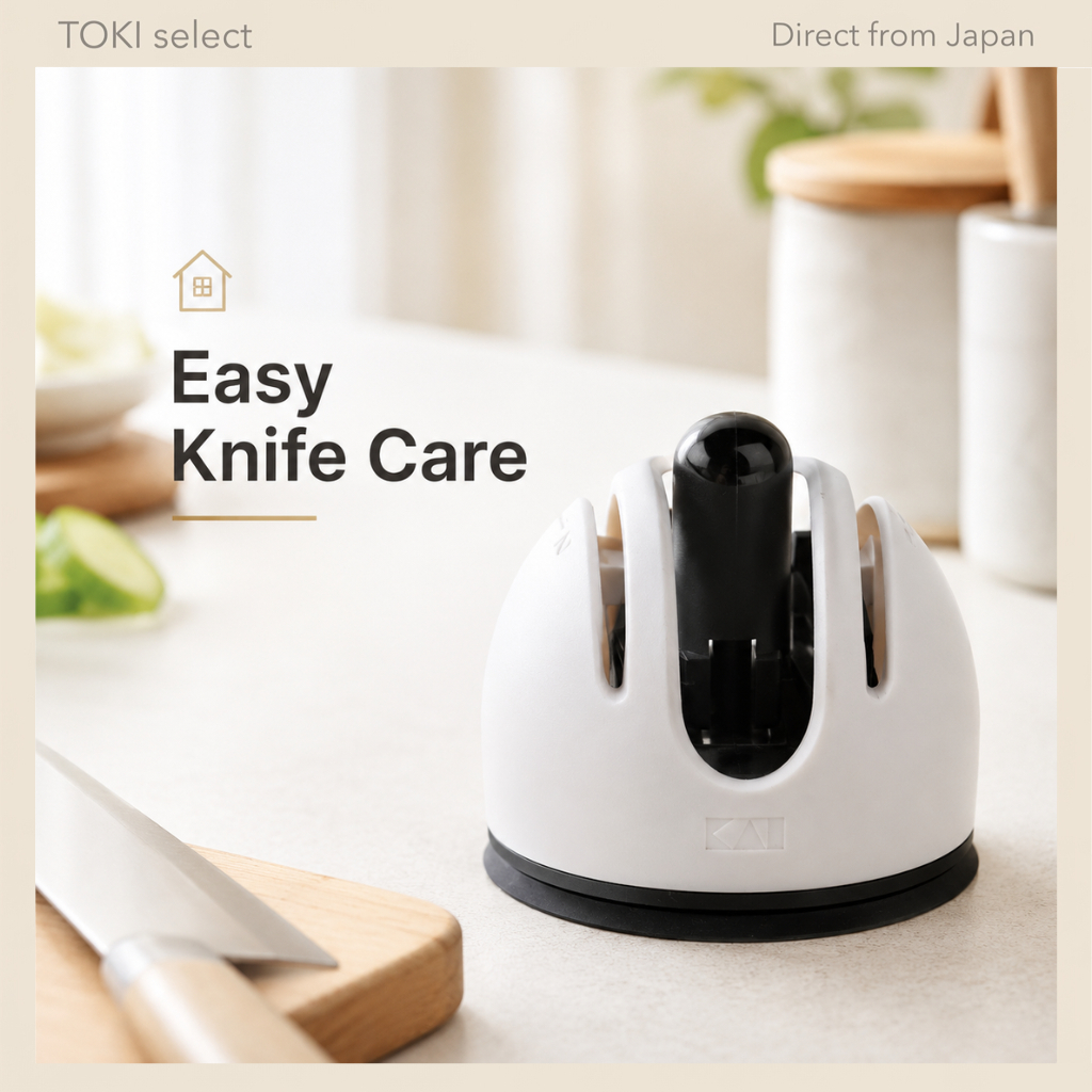 Kai Q Sharpener AP-0160 One-Hand Knife Sharpener Easy Manual Kitchen Knife Sharpening Tool Japan