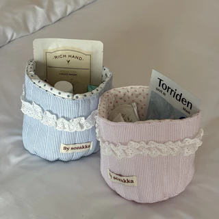 Mellow Cloud Basket ตะกร้าผ้ามินิมอลพาสเทล สไตล์เกาหลีน่ารัก น้ำหนักเบา ใส่เครื่องสำอาง ของจุกจิก แต่งโต๊ะ แต่งห้อง 🧺🌷