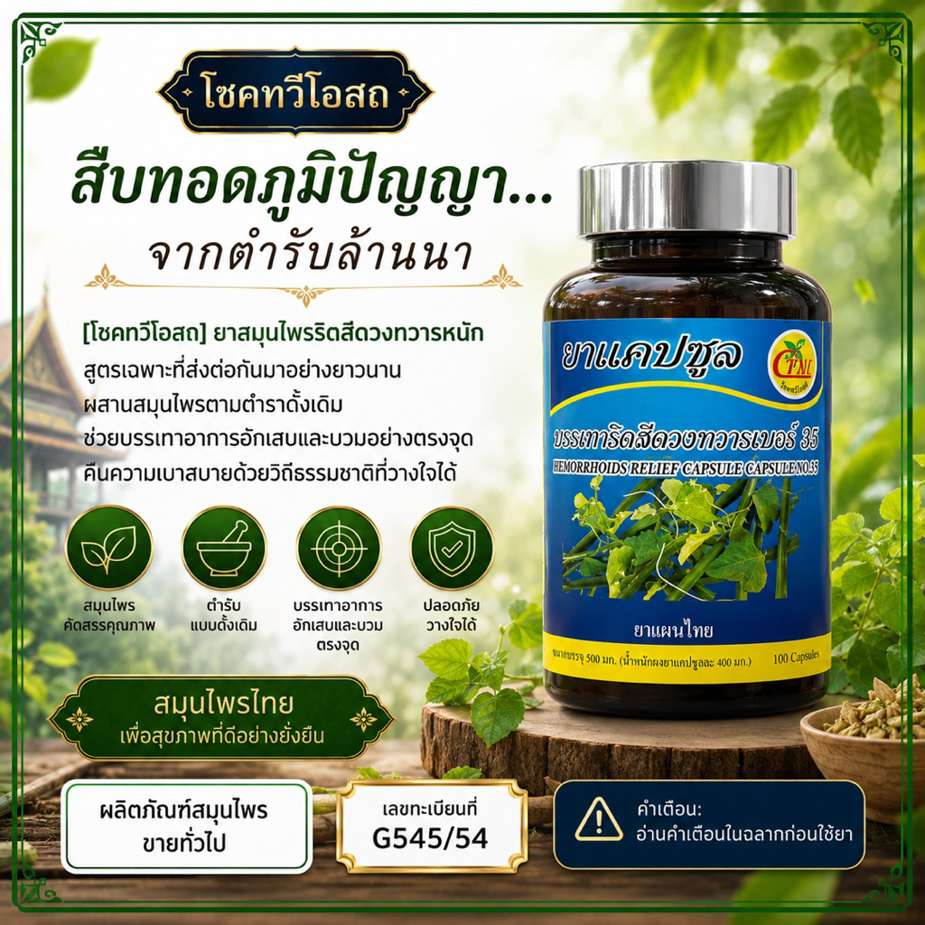 ริดสีดวงทวาร โชคทวีโอสถ สูตรตำรับโบราณมากกว่า 100 ปี