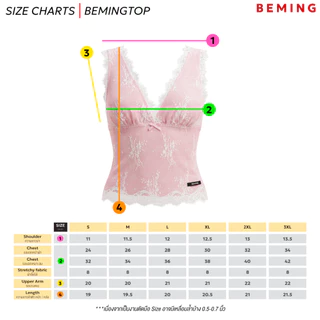 Bemingtop1195(S-3XL)-Moni Top - เสื้อกล้ามลูกไม้ดีไซน์คอวีลึกแต่งลูกไม้รอบตัว ตัวเสื้อปักลายลูกไม้ทั่วทั้งตัว