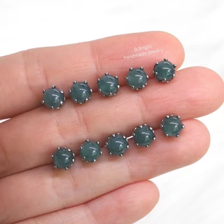 มีส่งด่วน💥 ต่างหูหิน หยกพม่า Jadeite แท้ 100% ก้านสแตนเลส งานทำมือ พร้อมส่งค่ะ