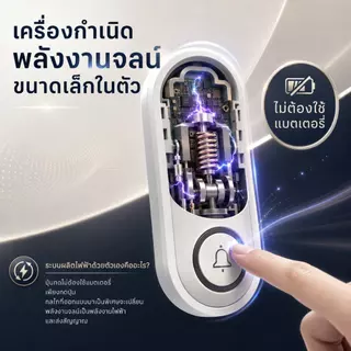 Auresonic กริ่งไร้สาย ไม่ใช้ถ่าน ไม่ต้องเดินสายไฟ ระยะ 350 เมตร 63 ริงโทน ใช้สำหรับบ้าน/ร้านค้า/สำนักงาน/อาหารค่ำ