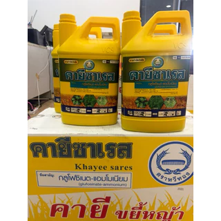 คายีซาเรส ตราหวีทองขนาด4ลิตร สารกำจัดวัชพืชแบบไม่เลือกทำลาย ออกฤทธิ์เผาไหม้กึ่งดูดซึม อัตราการใช้ 200ซีซีต่อน้ำ 20ลิตร