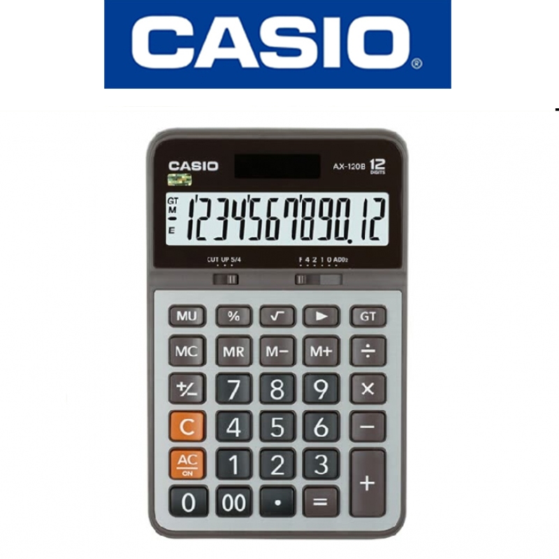[COD] เครื่องคิดเลข เครื่องคิดเลขCASIO AX-120B/DM-1200V หน้าจอ 12หลัก จอใหญ่ ใช้งานง่าย เครื่องคิดเ