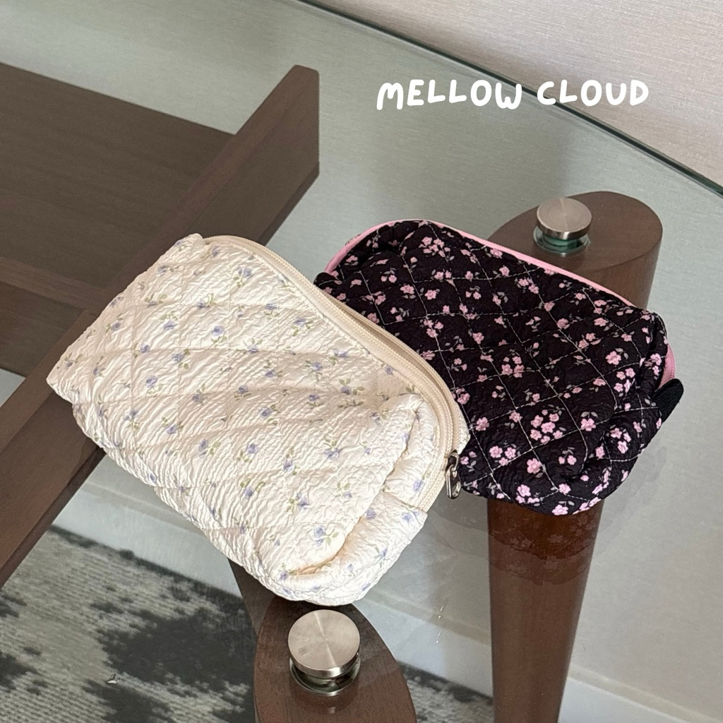 Mellow Cloud Mini Pouch กระเป๋าเครื่องสำอาง ลายดอกน่ารัก กระเป๋าใส่ของจุกจิก พกพา จัดระเบียบของ 💐🌷
