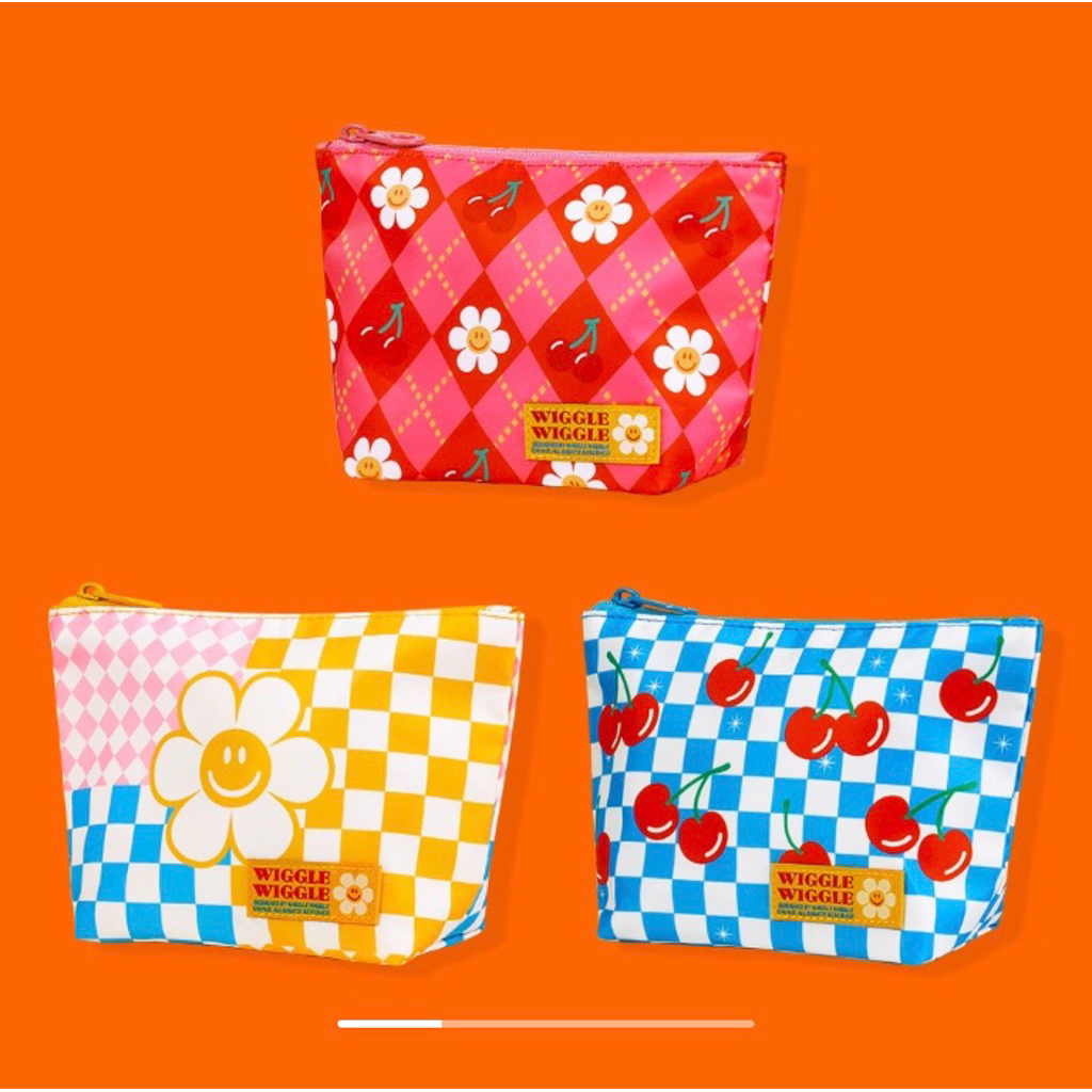 ส่งด่วน กทม | Wiggle Wiggle pouch🌼 กระเป๋าจัดระเบียบ กันน้ำ ลายดอกไม้สุดคิ้ว พกพาสะดวก กระเป๋าพิมพ์ลายสดใส