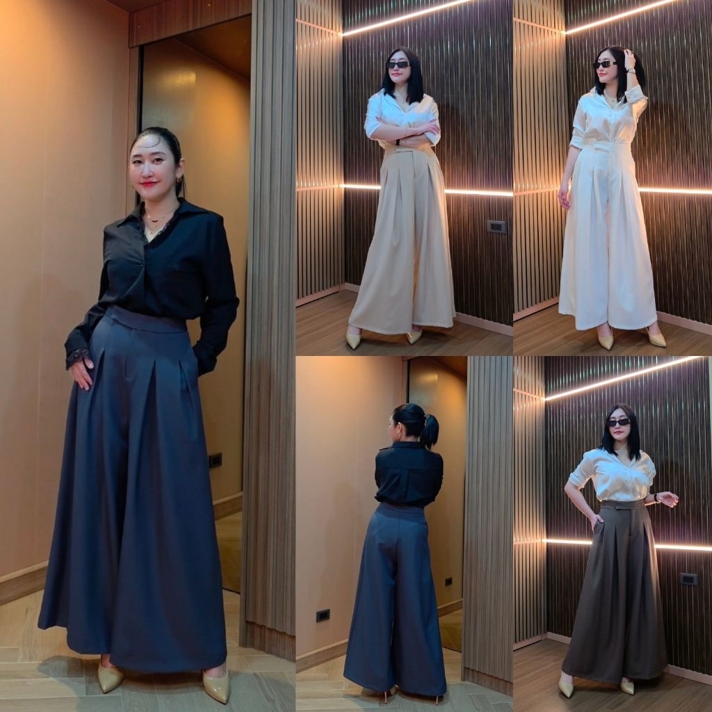 Veniz กางเกงขายาวเอวสูงปรี๊ด ทรงขากว้างพิเศษ รุ่น เวนิส (Veniz)