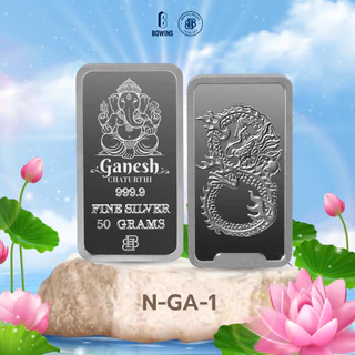 แท่งเงิน 50 กรัม (ลายมังกร) - Laser ลายพระพิฆเนศ (Lord Ganesh Collection)